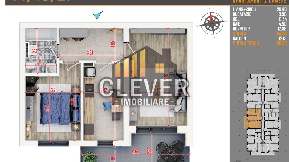 Titan-Theodor Pallady 2 camere decomandate Loc Parcare BONUS - Poză 1