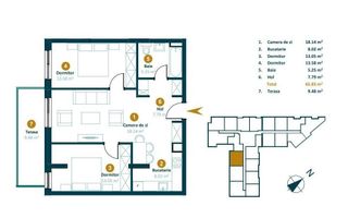 Apartament 3 camere | zona Intre Lacuri | Comision 0% - Poză 2