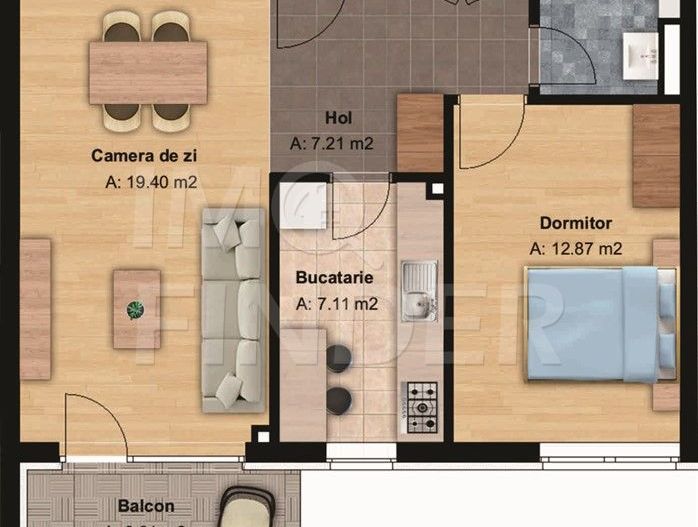Apartament 2 camere, Buna Ziua, etaj 1, decomandat, CF - Poză 2