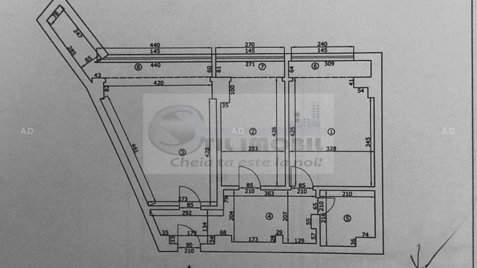 Apartament 3 camere decomandat - ULTRACENTRAL - Palas ! - Schiță 8