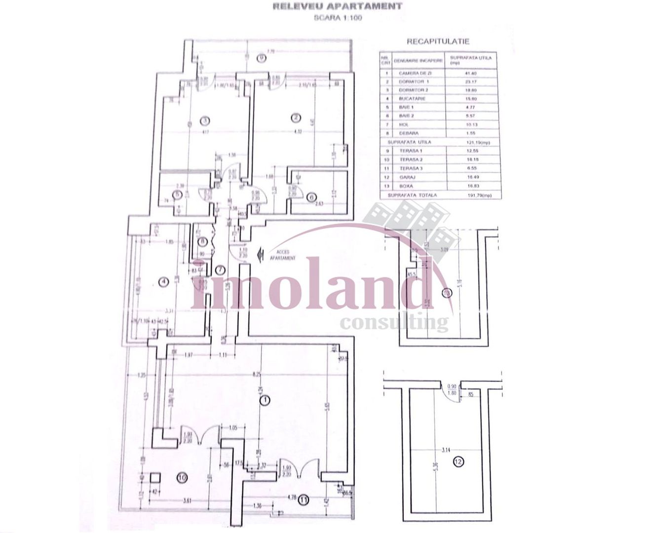 Vanzare - Apartament 3 camere & 3 terase & garaj & boxa -Aviatorilor-Televiziune - Schiță 8