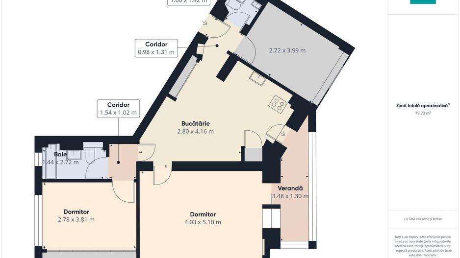 Apartament 3 camere, etajul 1, zona Alfa - Poză 12