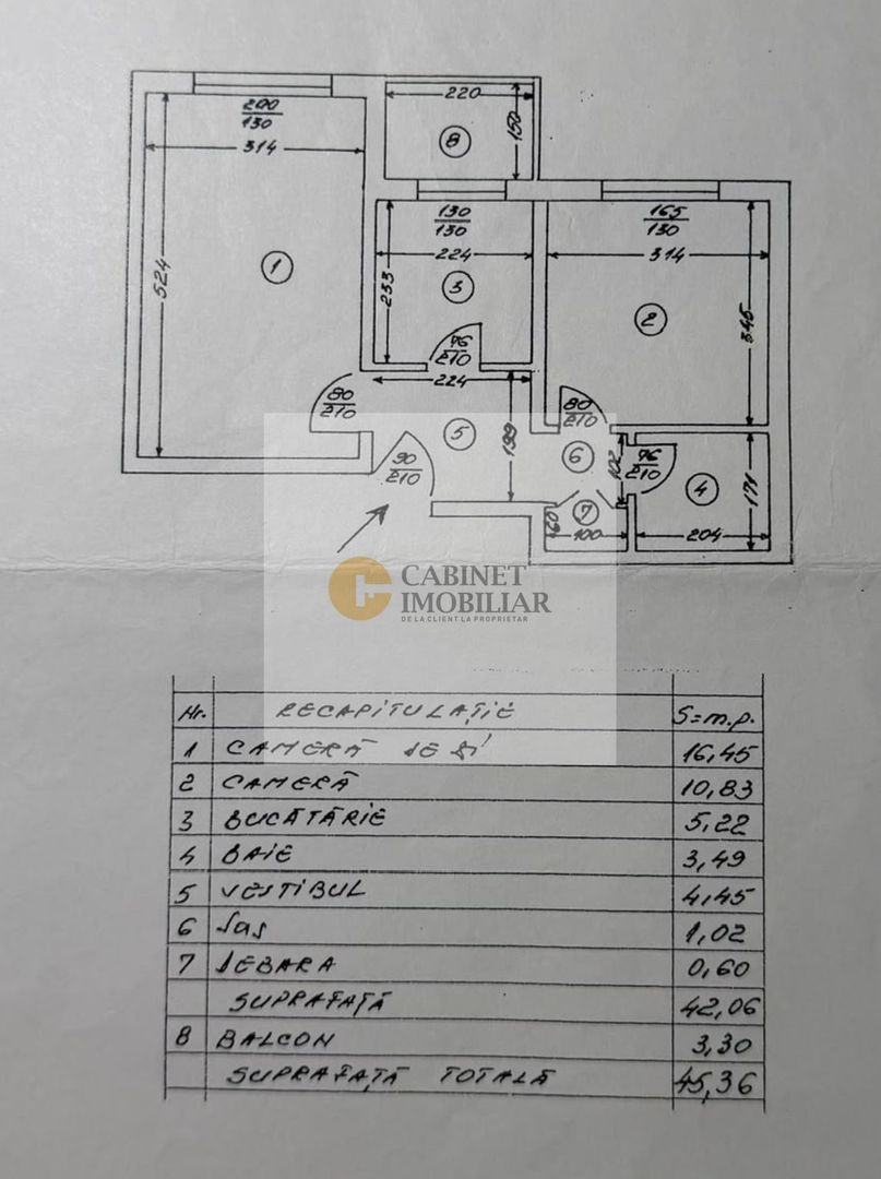2 Camere Decomandat | Bloc Reabilitat | Podul Grant - Schiță 9