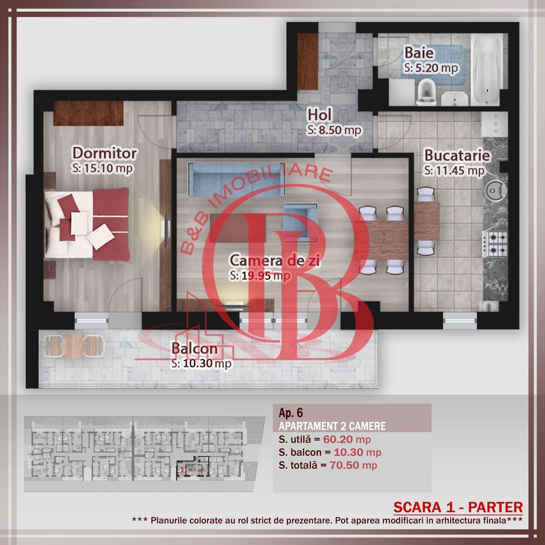 2 camere decomandat -oferta lansare proiect Pallady - Schiță 1