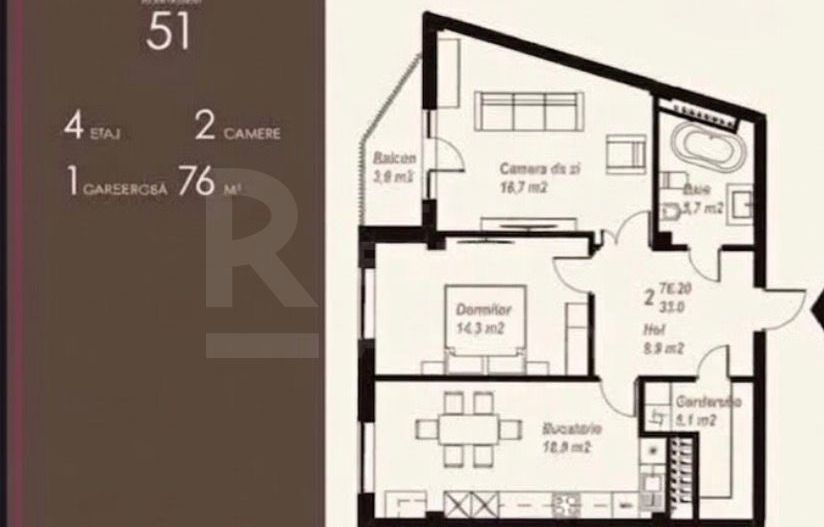 Vânzare apartament 76 mp, strada Burebista, Ialoveni - Poză 26