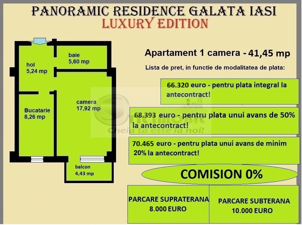 Apartament decomandat de vanzare in Iasi, Galata, 41,45 mp, bloc nou - Poză 2