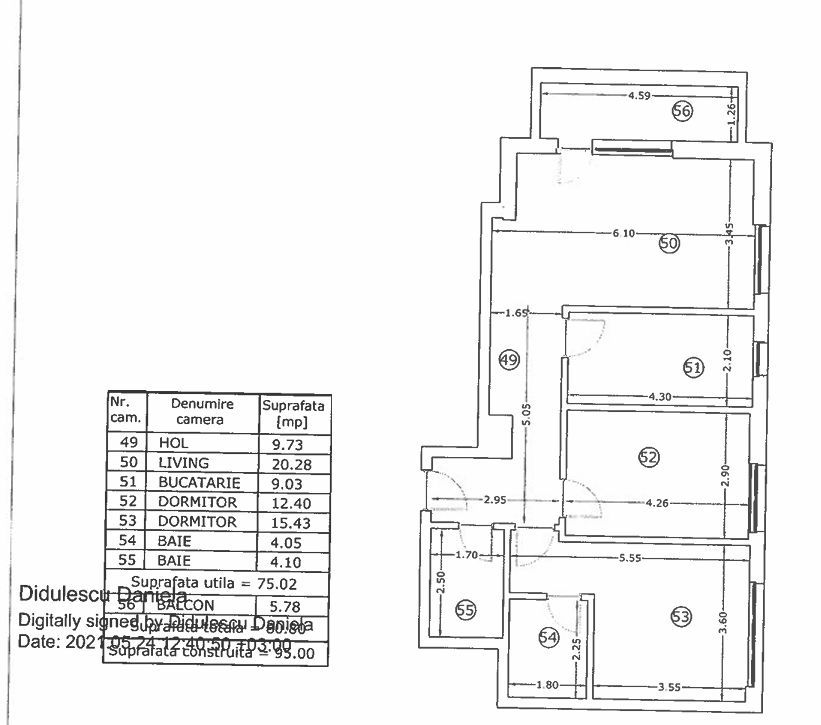 3 camere DECOMANDAT | PIPERA rond OMV +2 locuri de parcare subteran - Schiță 20