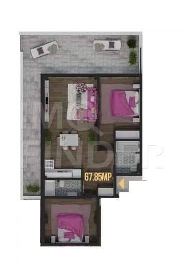 Vanzare 3 camere , Zorilor, 68 mp + 40 mp terasa - Poză 16