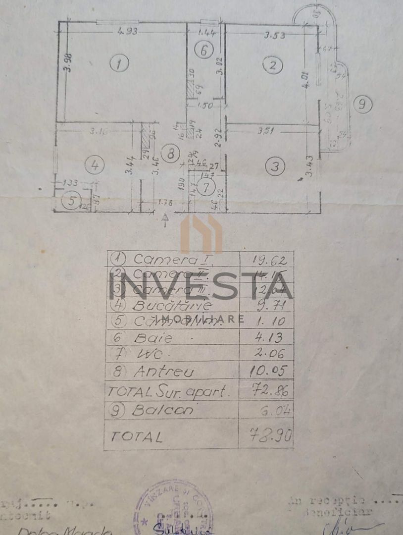 3 camere decomandate Dorobantilor Cluj | zona Biblioteca Judeteana! - Schiță 11