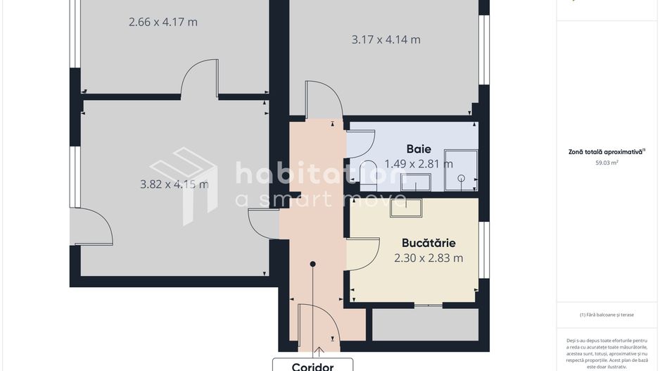 Tur virtual –Apartament 3 camere | Piața 700 | Parcare | Comision 0% - Poză 25