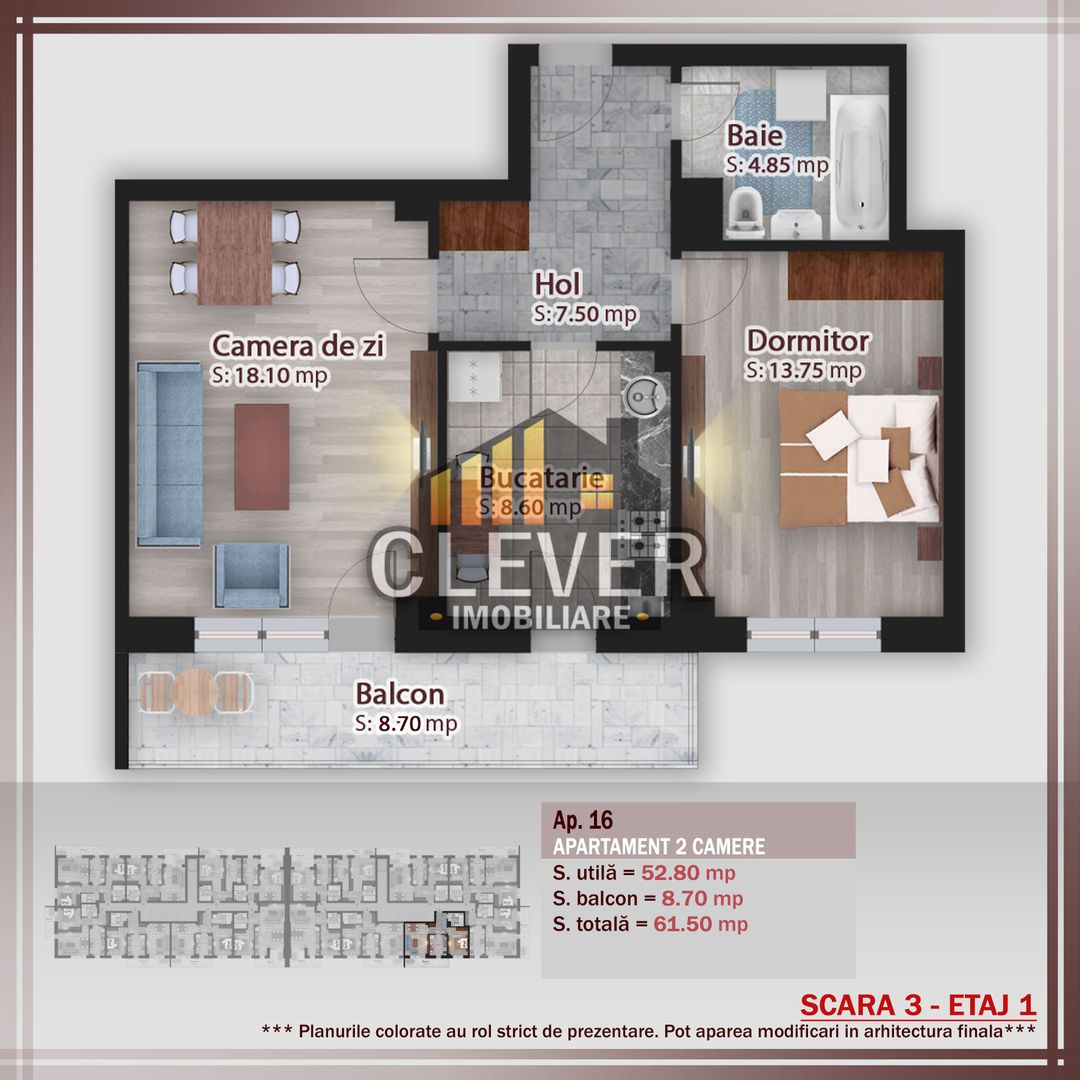 Apartament decomandat 2 camere Pallady, Parcul Teilor - Schiță 14