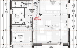 Ap 4 camere  in imobil tip vila, 121.74 mp utili + terasa 28 mp! - Schiță 2