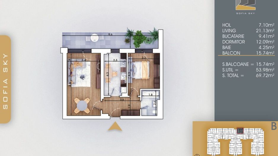 2 camere decomandat Titan Pallady 700m Metrou Nic. Teclu - Schiță 5