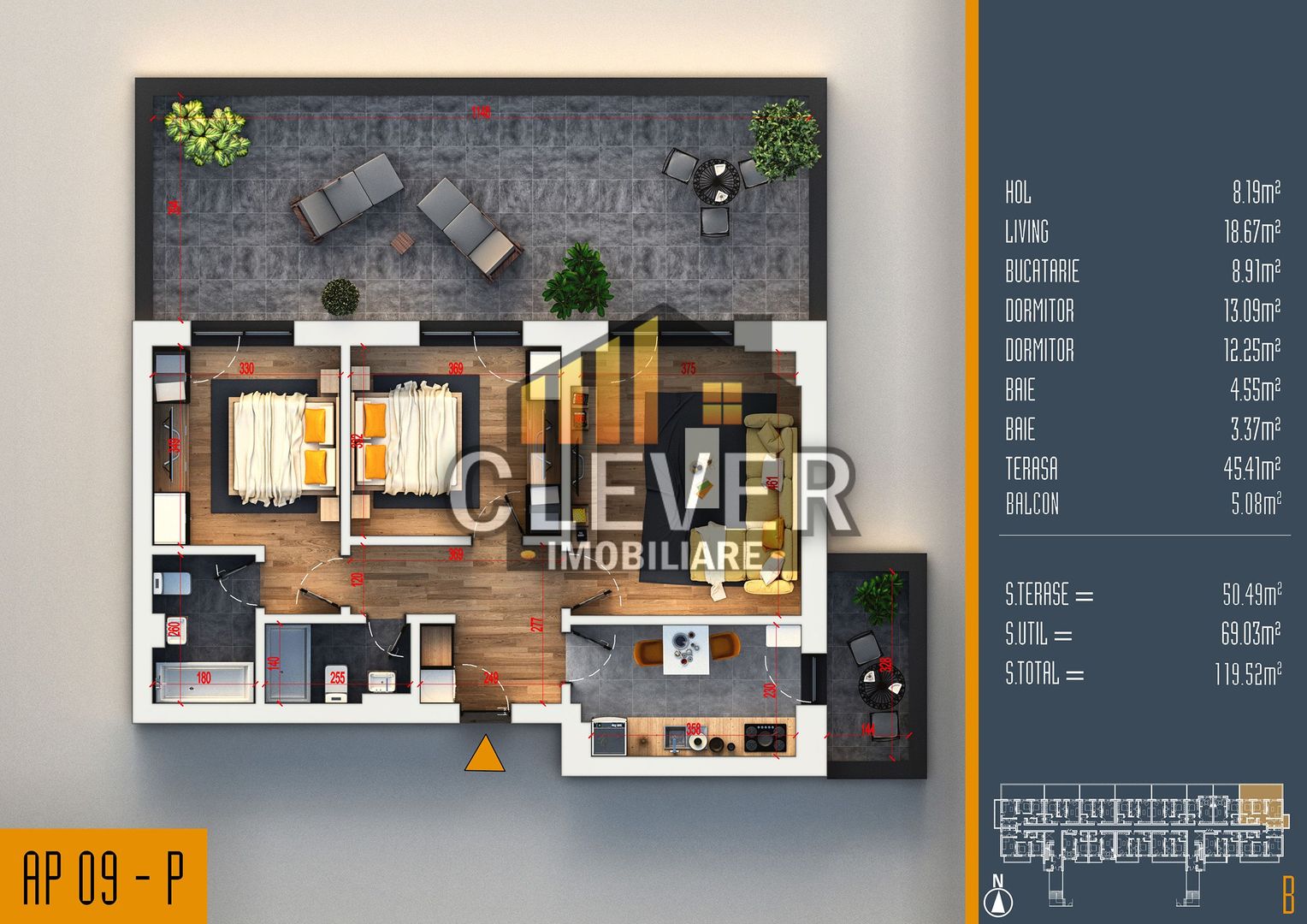 Apartament 3 camere + terasă 45 mp, parcare BONUS - Pallady - Poză 1