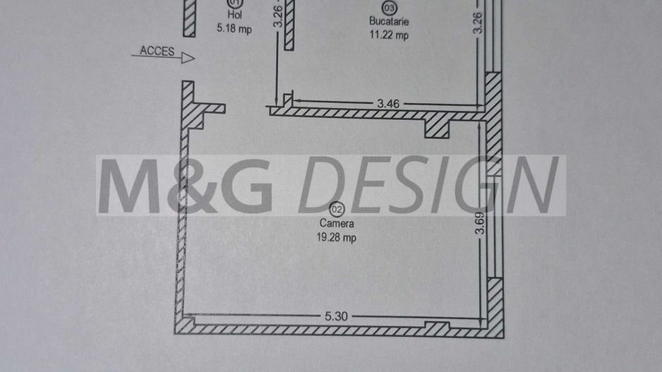 Ap 2 camere decomandat + curte, bloc nou zona Brancoveanu - Schiță 7