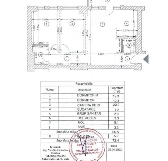 3 camere | BELVEDERE| Barbu Vacarescu-Pipera - Schiță 26