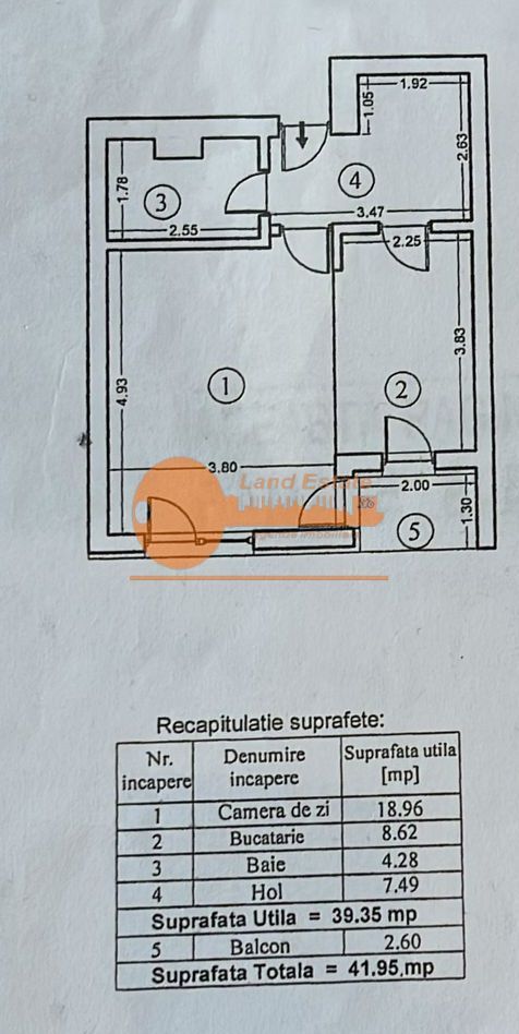 Garsonieră decomandată 39 mp | bloc 2016 | 700m Metrou Crângași - Schiță 5