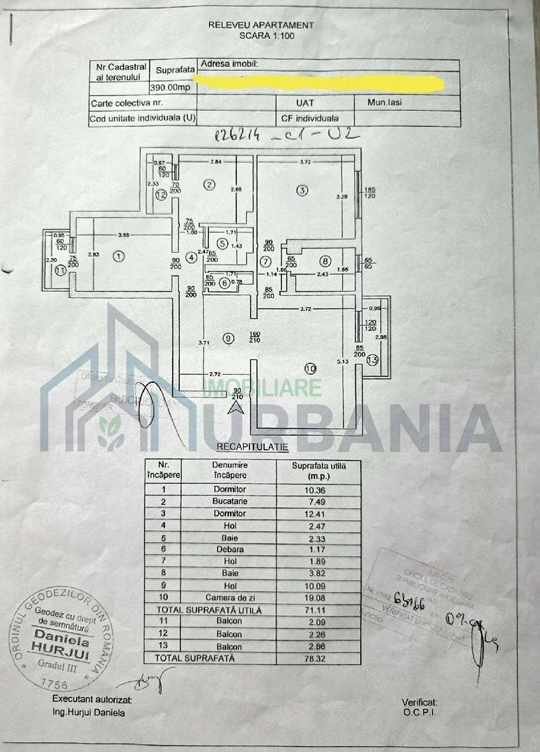Apartament 3 camere, 78 mp, etaj 1 – Tătărași, zona Oancea, Iași - Poză 1