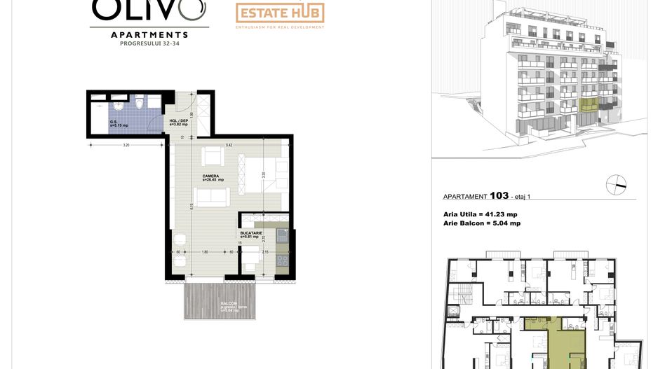 Apartament cu 1 camera la 3 minute de FSEGA-0% comision - Poză 5