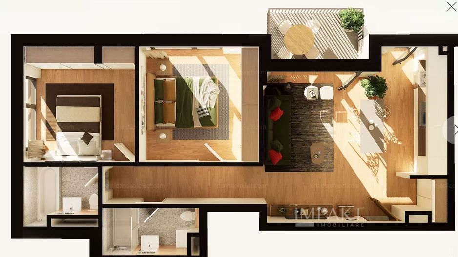 Apartament spatios cu 3 camere semidecomandat Intre Lacuri - Poză 1