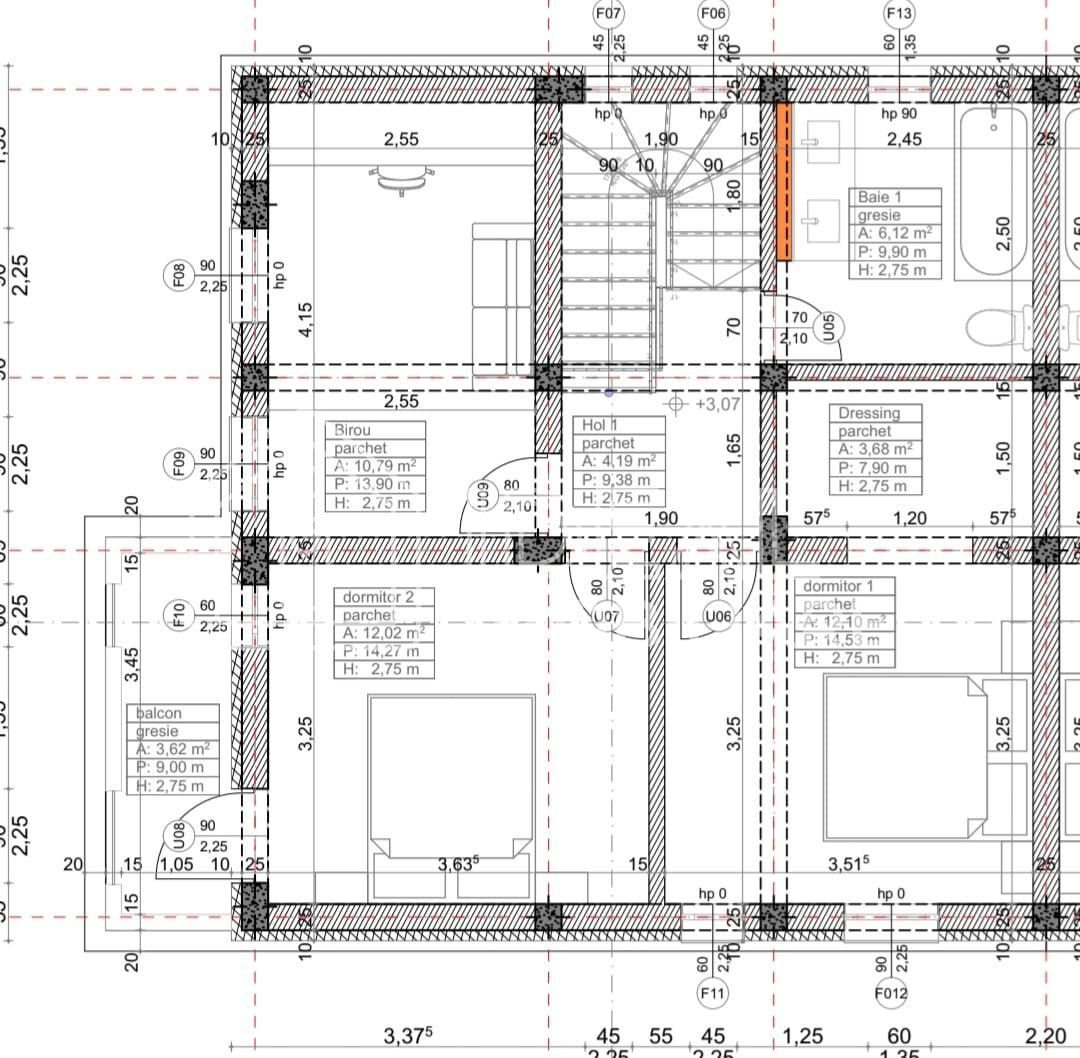 Duplex Modern cu 4 camere Mobilat si Utilat, in  Cristian - Schiță 18