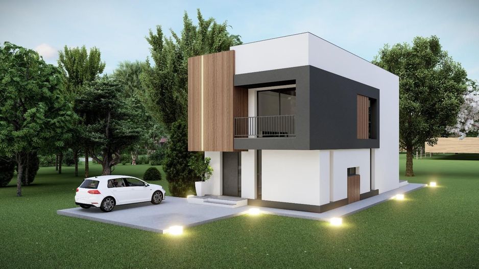 Vila eficienta energetic Tunari, strada publica, POMPA SI PANOURI SOLARE - Poză 1