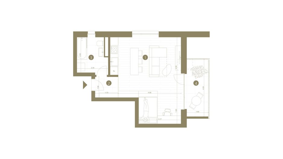 Apartament cu 1,5 camere în zona Confecții - Poză 2