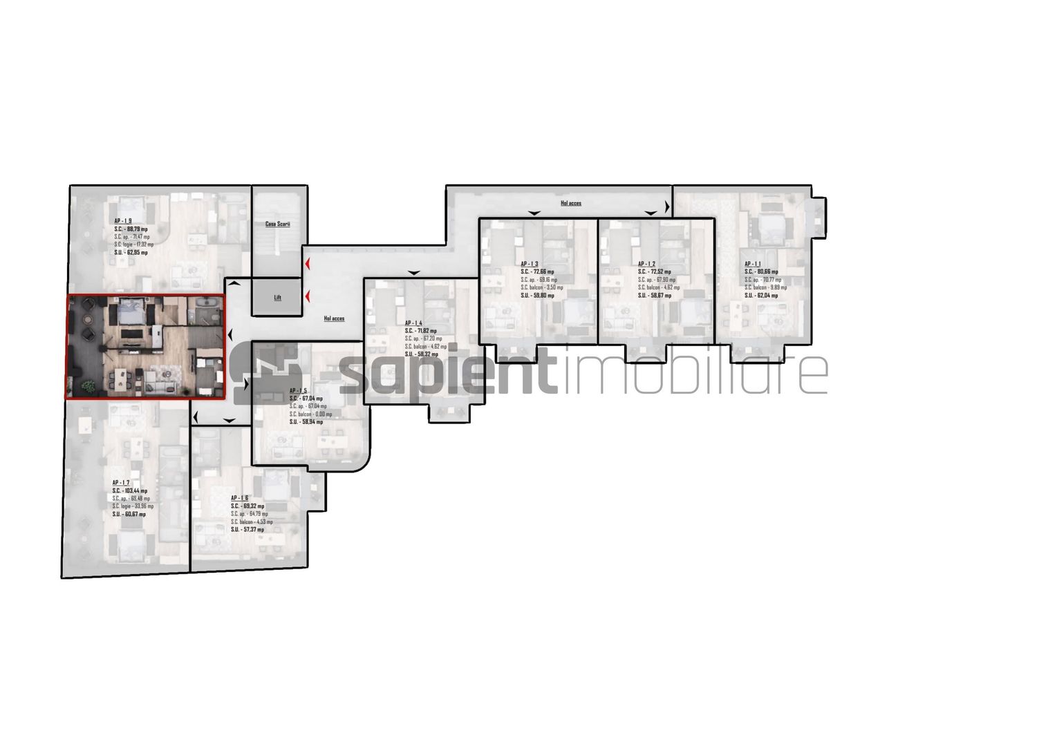 De vânzare apartament 2 camere, ultracentral, semifinisat - Poză 3