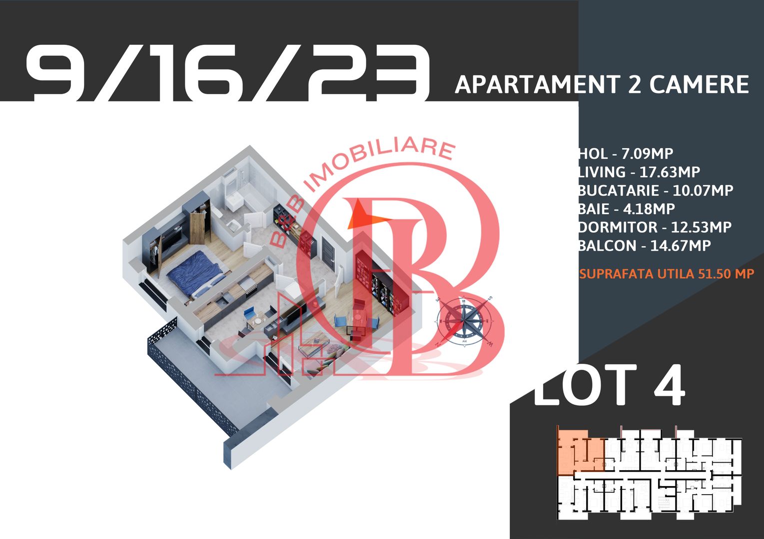 2 camere  decomandat parcare bonus Metrou  Nicolae Teclu - Schiță 6