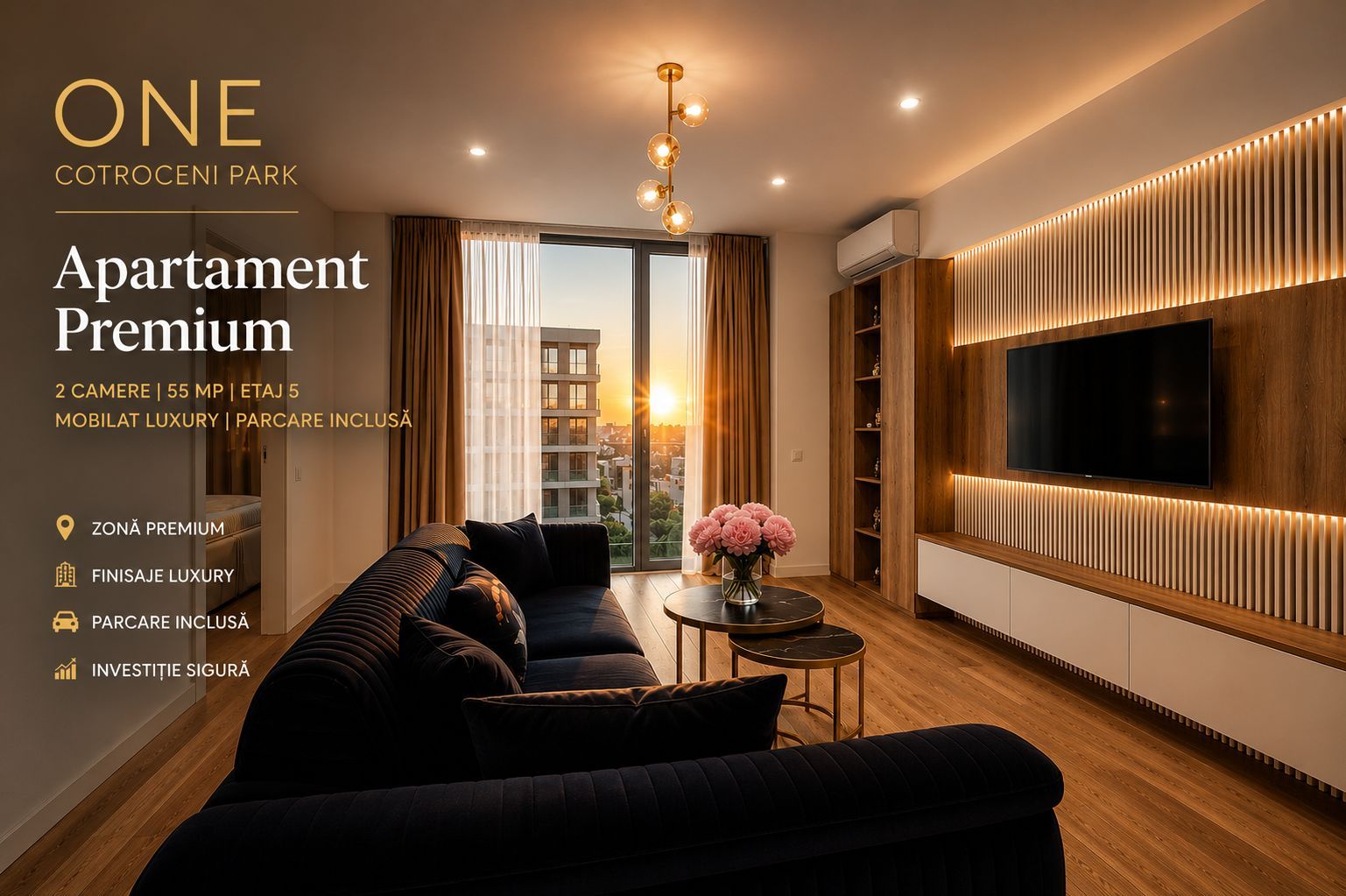 Apartament Premium ONE Cotroceni Park -Mobilat Luxury-Parcare Inclusa - Poză 1