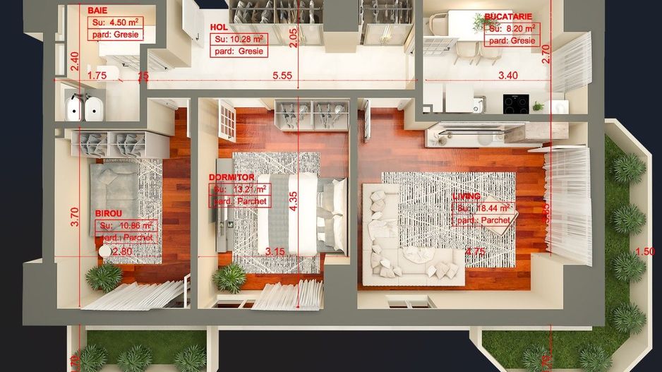 Apartament 1C, Copou, 43,4mp, 110000euro+TVA - Poză 9