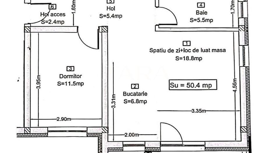 Apartament 2 camere, semifinisat, Florești, zonă centrală - Poză 1