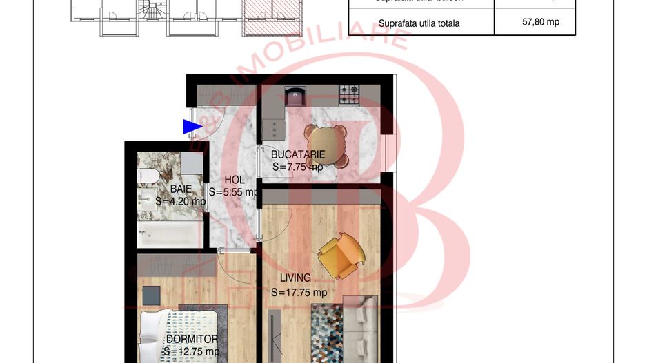 2 camere decomandat   Pallady Metrou Nicolae Teclu - Schiță 18