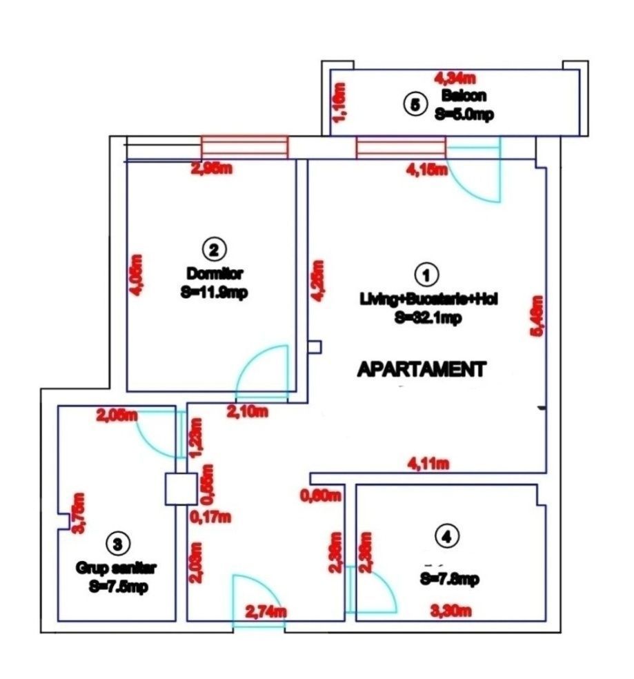 Apartament 2 camere, etaj 3 - zona Ampoi 3 - Poză 7