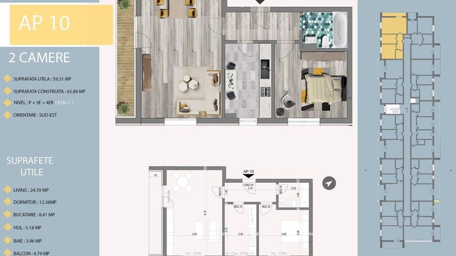 AP. 2CAM. MOBILAT -ZONA LINISTITA DE CASE,ZONA TRAPEZULUI! - Poză 1