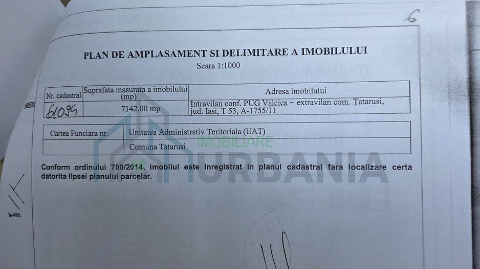 Teren Tătăruși – 7.142 mp, utilități la stradă - Poză 2