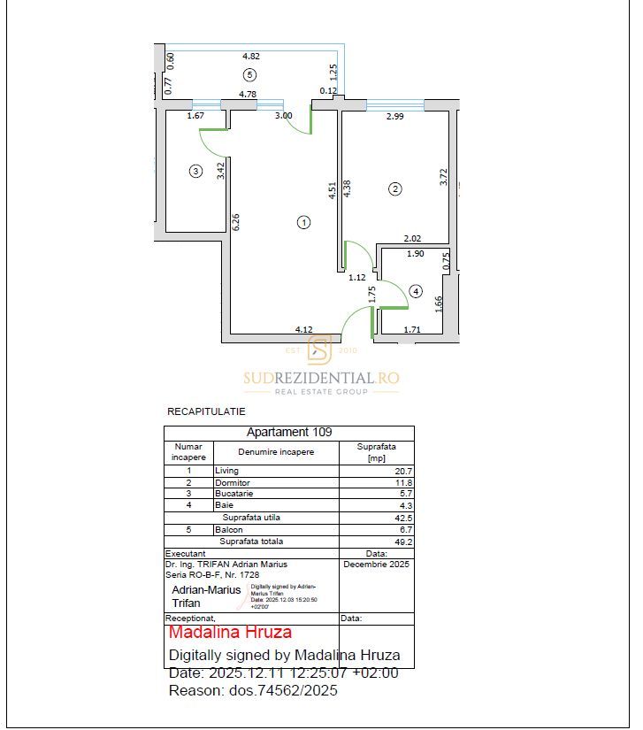 Apartament cu 2 camere, prima inchiriere, complet mobilat, Sector 5 - Schiță 8