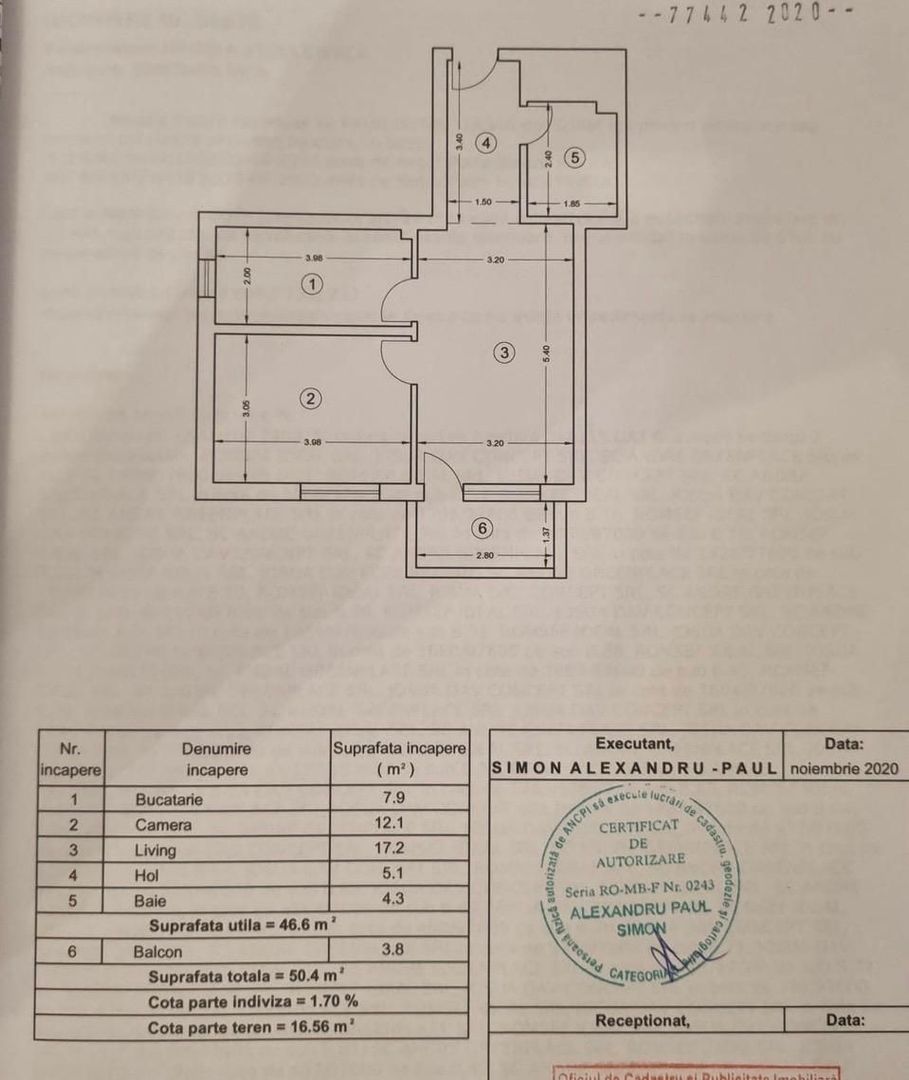 2 CAMERE ‖ ZONA EMINESCU ‖ IMOBIL NOU ‖ CENTRALA PROPRIE ‖ - Schiță 6