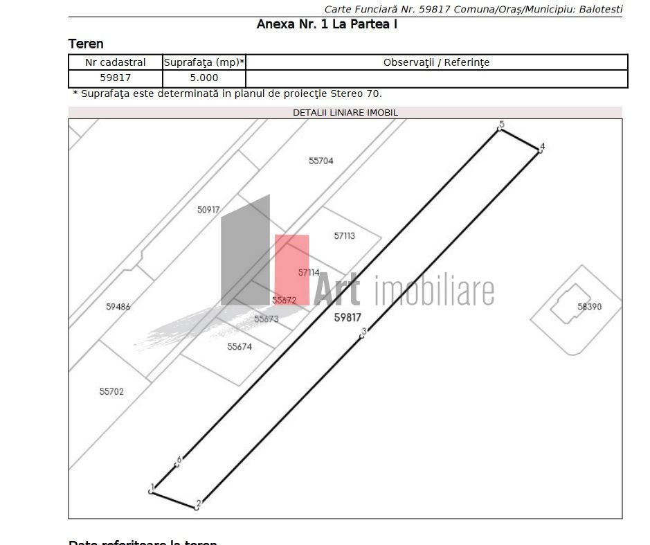 SUPER PRET - 5000 mp la 25 euro mp-Balotesti -  urbanism P+2 - Poză 1