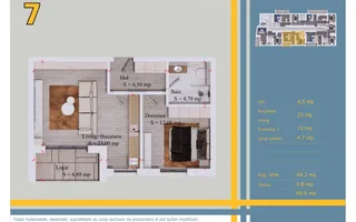Apartament 2 camere-Comision 0%, metrou Teclu - Pallady - Schiță 12