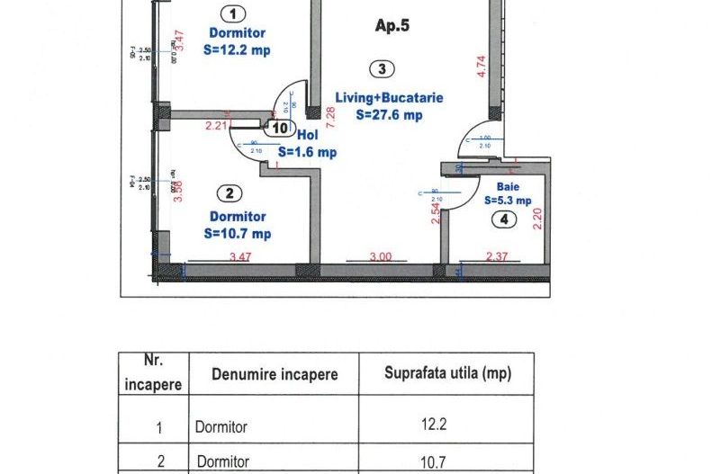 Apartament finisat LA CHEIE 3 camere. Sibiu - Schiță 10