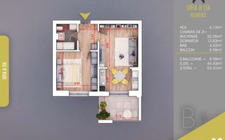 Apartament 2 cam   Comision 0, Direct Dez,Metrou 10 min. - Poză 2