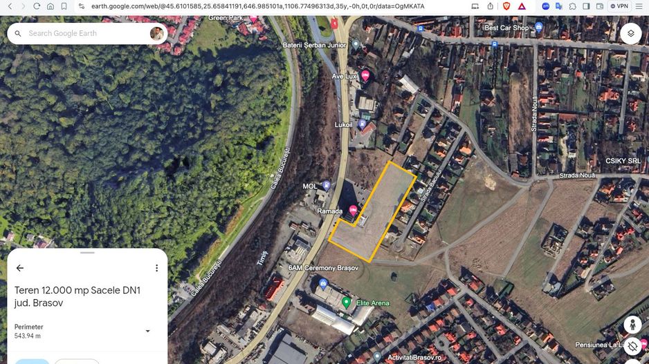 Teren intravilan 12.000 mp Sacele 50 m deschidere la DN1 Hotel Ramada - Poză 9