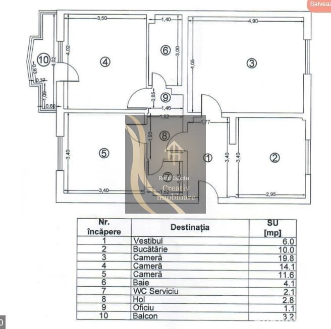 De vanzare apartatament cu 3 camere cu 2 bai si loc de parcare! - Poză 8
