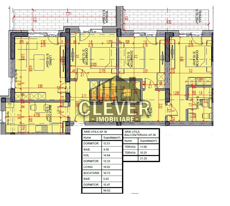 4 Camere | 115,27 mp Total | 2 Terase | Comision 0% Finisaje la alegere - Poză 4
