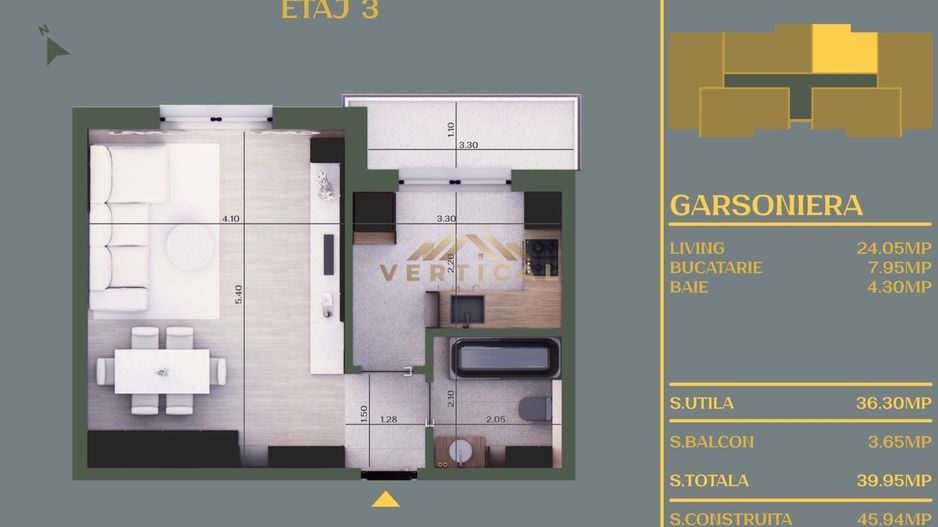 Garsoniera de vanzare - comuna Berceni - Poză 1