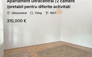 Apartament ultracentral /2 camere /pretabil pentru diferite activitati - Poză 1