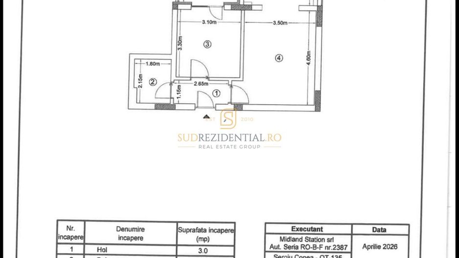 Apartament 2 camere - Crisul Repede - Mutare rapida - Schiță 8