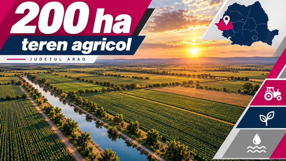 200 ha teren agricol de vanzare in Arad - Poză 1