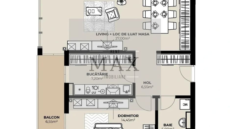 Apartament 2 camere de vânzare 60.2 mp Et.9  Mărăști Fabricii - Poză 1